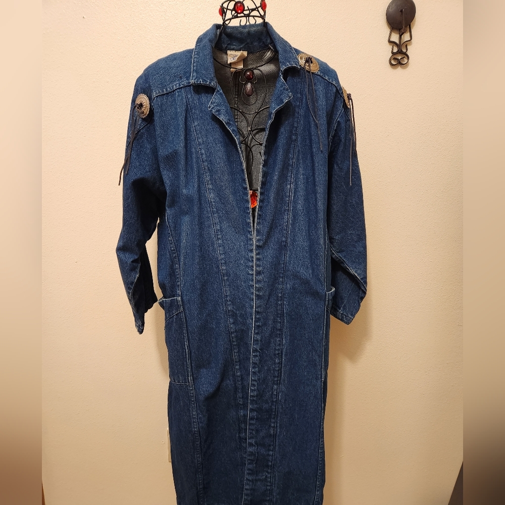 Vintage Roughider by circle T heavy demin coat jacket size L